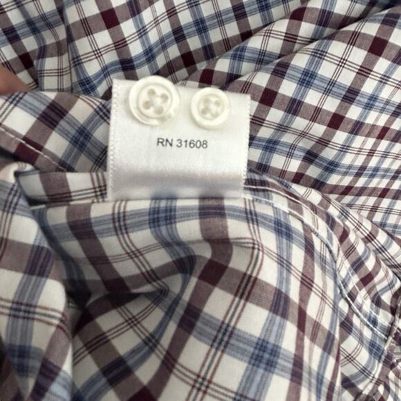 Joseph A Bank Traveler Dress Shirt Mens Large Plaid Button-Down Long Sleeve - Picture 13 of 14